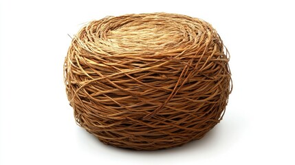 Obraz premium Natural Woven Basket on White Background