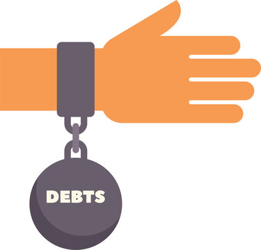 hand shackled to debt ball clip art preview