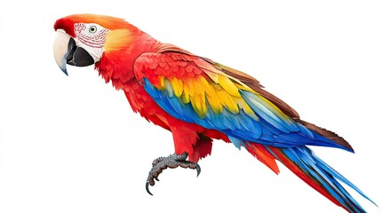Fototapeta premium Vibrant Scarlet Macaw with Colorful Feathers