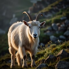 Obraz premium goat on the meadow