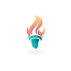 burning torch icon with modern look, spirit icon
