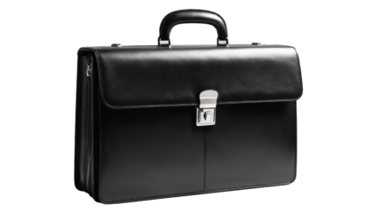 Modern Executive Leather Bag Icon for Business Use on Transparent Background
