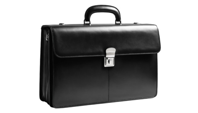 Modern Executive Leather Bag Icon for Business Use on Transparent Background