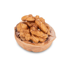 Walnut Organic Healthy Nut on White Background. File With Clipping Path.
