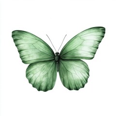 Fototapeta premium A delicate green butterfly with intricate wings, showcasing natural beauty and elegance.