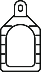 Simple outline icon of a plastic kitchen cutting board with measurement lines, ideal for food preparation