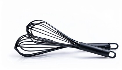 Silicone Tongs on White Background Isolated. Full Shot of Kitchen Utensils.