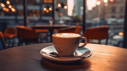 Coffee break in a modern cafe