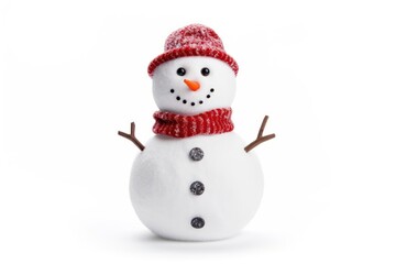 Snowman winter white white background.