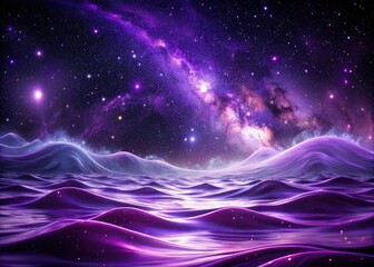 Obraz premium Glowing Purple Waves in a Cosmic Space Background - Minimalist Photography of Vibrant Waves, Abstract Art, and Celestial Designs for Stunning Visuals