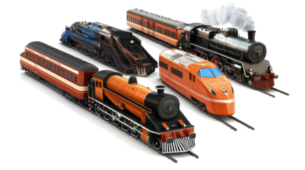 Classic Trains and Locomotives on Transparency Generative AI