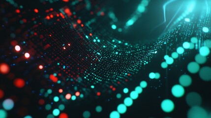 A futuristic title sequence materializes as space-themed dots coalesce to form a sleek, glitching logo, Text elements flicker and distort with cyberpunk energy, their edges blurring in a dazzling