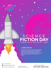 Poster design template for National Science Fiction Day