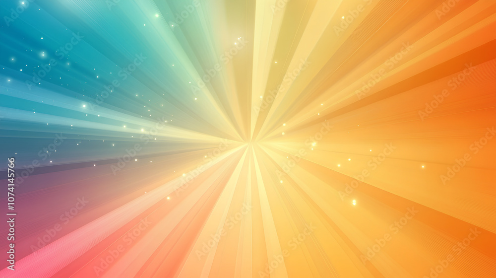 Poster abstract colorful retro rays background with a starburst effect.