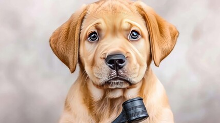 Adorable puppy with a leash captures hearts and inspires pet adoption efforts