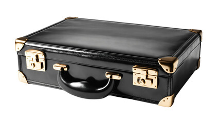 old suitcase isolated on transparent background