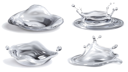 Water Droplets Splashing on a Clear Background Generative AI