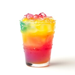 Artificial Flavoured Drinks isolated on a with a white background, close up