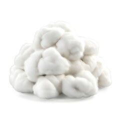 Asborbent Cotton isolated on a with a white background, close up