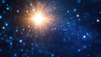 Fototapeta premium Digital lens flare on a dark backdrop