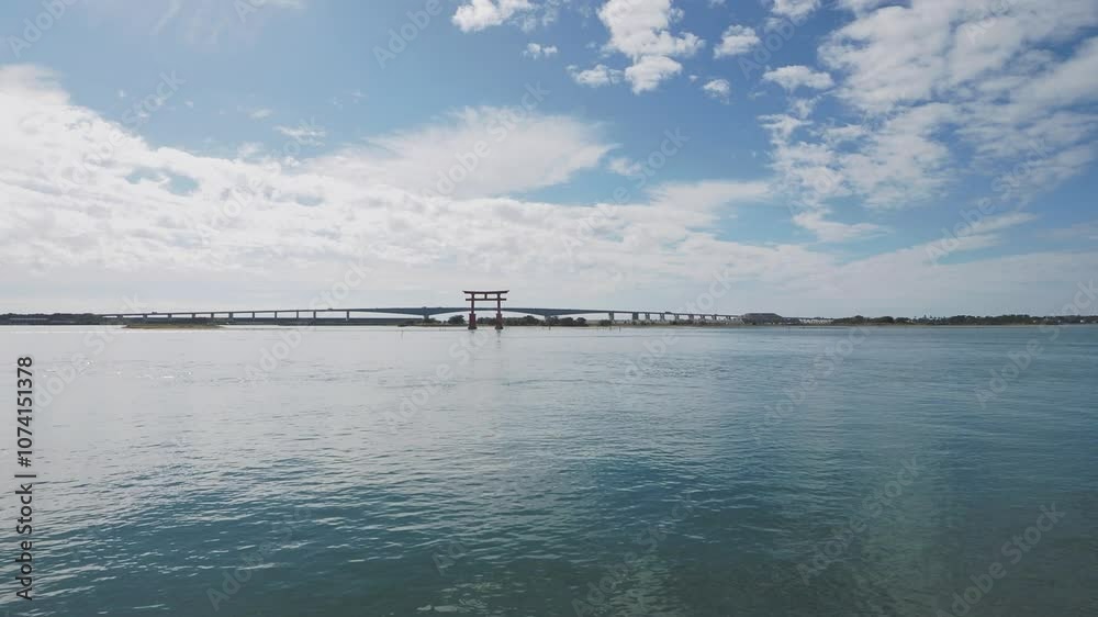 Wall mural 青空が広がる浜名湖の風景