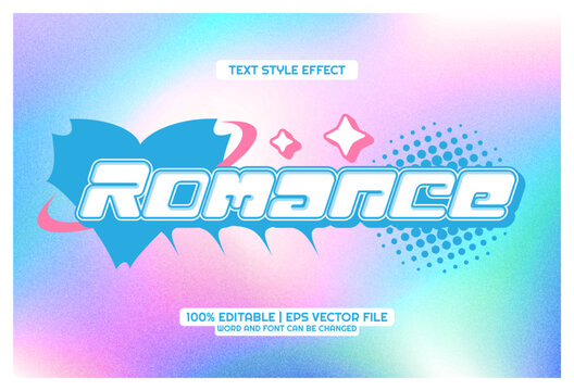 Romance cartoon Editable text Effect y2k style