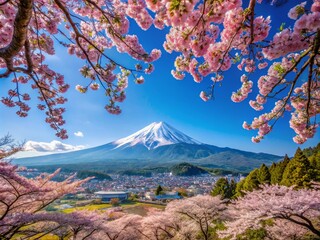 Stunning Urban Exploration of Mount Fuji Surrounded by Cherry Blossoms in Spring, Shizuoka, Japan: A Breathtaking Nature and Culture Experience
