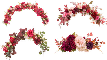 Beautiful Wedding Flower Arches Decorated for a Romantic Ceremony Generative AI