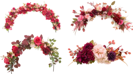 Beautiful Wedding Flower Arches Decorated for a Romantic Ceremony Generative AI