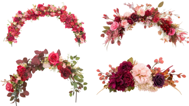 Beautiful Wedding Flower Arches Decorated for a Romantic Ceremony Generative AI