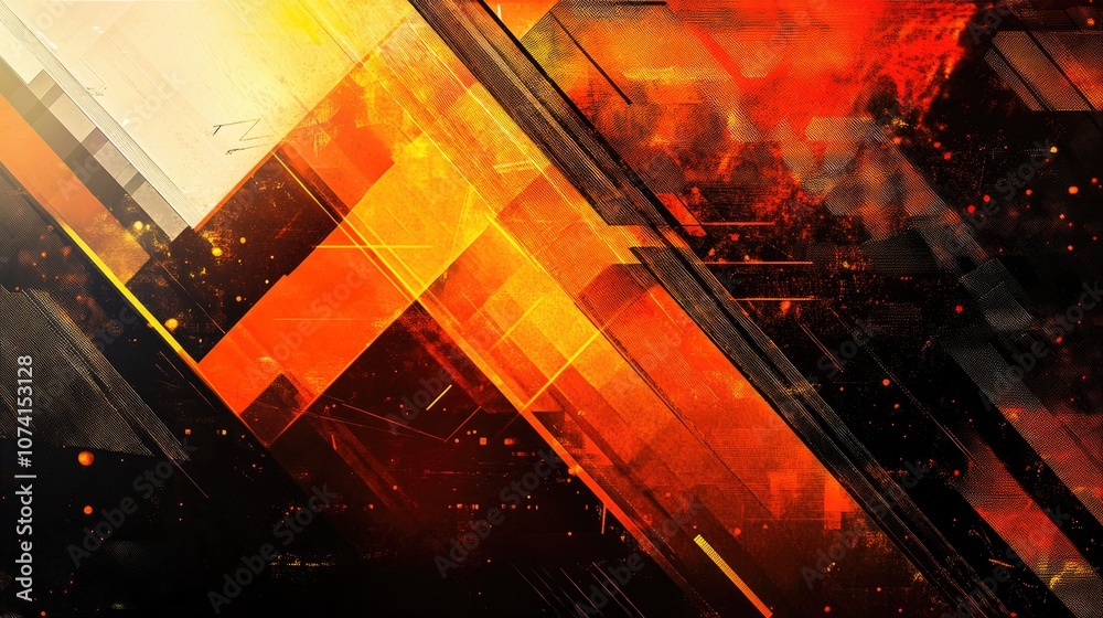 Poster abstract technology backdrop featuring triangular shapes and wire mesh design elements