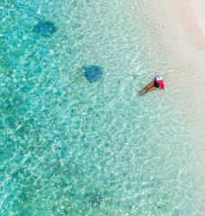 View of Stingrays on the beach in Fulidhoo island, Maldives