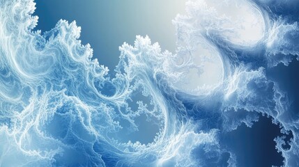 Stunning blue and white fractal backdrop