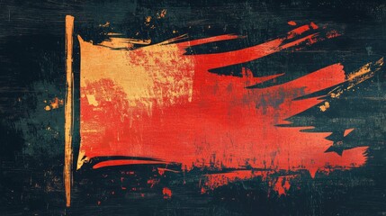 Grunge brush illustration featuring a flag with a festive design celebrating Constitution Day