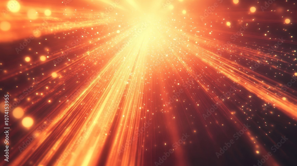 Poster burst of light with radiant particles and lines creating a captivating abstract rays backdrop
