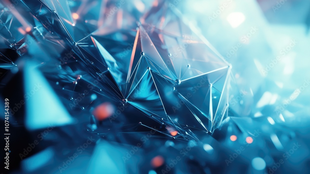 Poster abstract blue plexus design showcasing fantasy technology and engineering elements features depth of