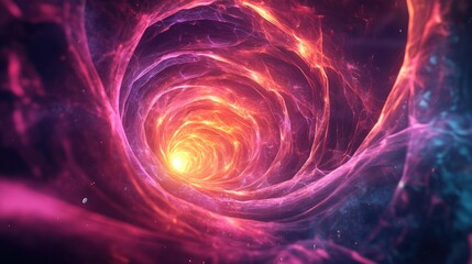 Obraz premium Vibrant Abstract Tunnel Design with Surrounding Flame Shapes Dynamic Motion Graphics in 3D Illustration