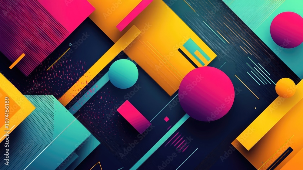 Poster modern abstract background design with vibrant colors and geometric shapes creating a dynamic and en
