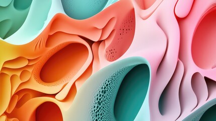 Obraz premium Vibrant and chaotic abstract fractal patterns with colorful 3D rendered shapes ideal for backgrounds or wallpapers