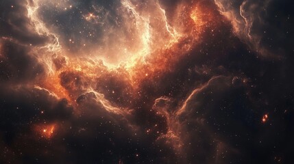 Fototapeta premium Nebula filled with stars dust and gas in a distant galaxy