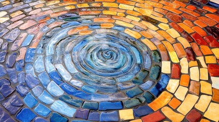 Fototapeta premium Mosaic pattern with water ripple effects