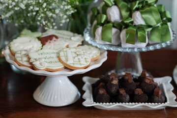 christmas cookies on a table, cookies with background, decorated cookies, vintage, personalized cookies, party sweets, Easter, christening, baptism, 