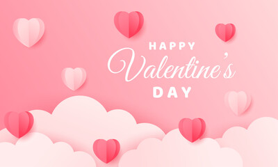 Happy Valentines day poster design in pink background theme, Banner for valentines day