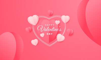 Happy Valentines day poster design in pink background theme, Banner for valentines day