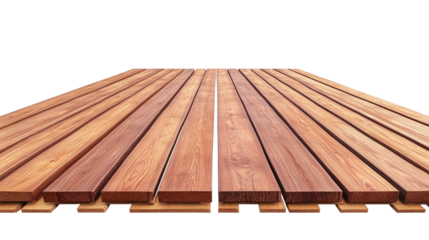 Polished Wooden Floorboards on Transparent Background Generative AI
