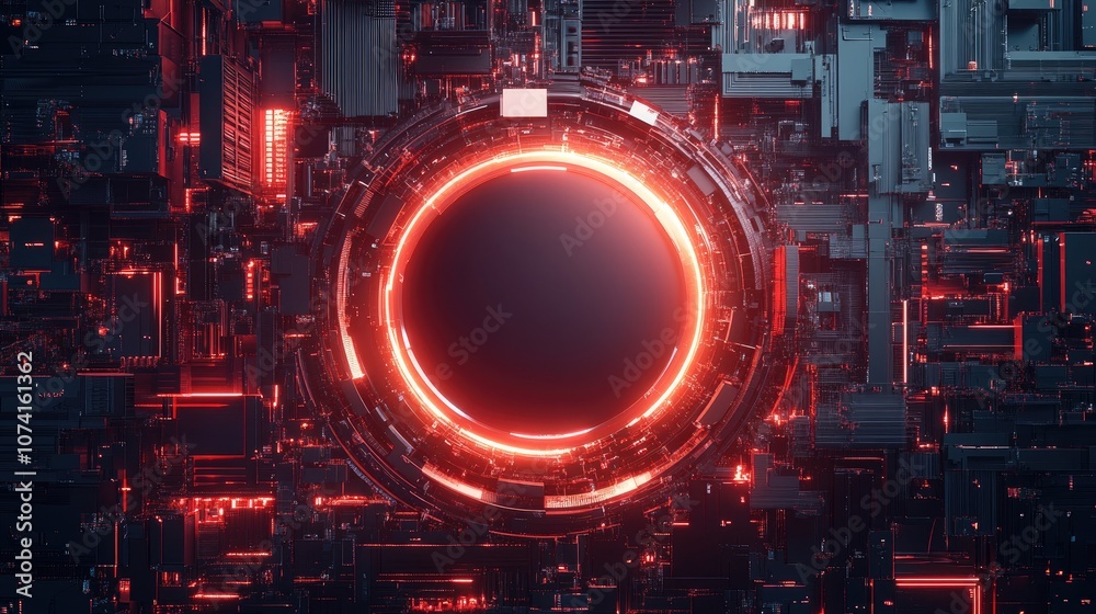 Poster abstract technology background featuring various tech elements showcasing a high tech communication 