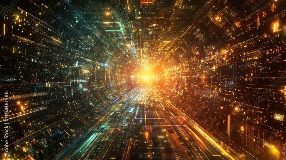 Poster digital dreams series technology themed backdrop featuring virtual visualization elements suitable f