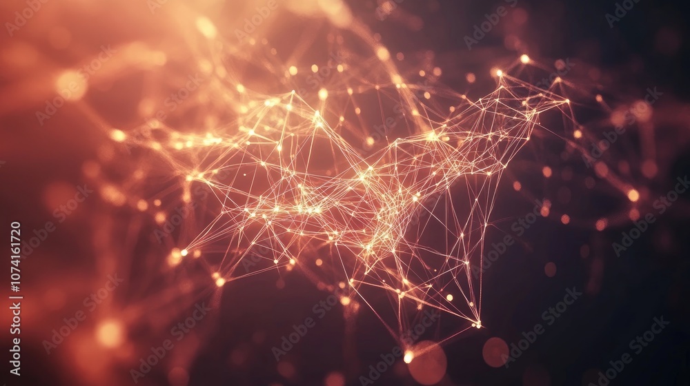 Poster abstract background featuring a plexus design with interconnected dots and lines representing a digi