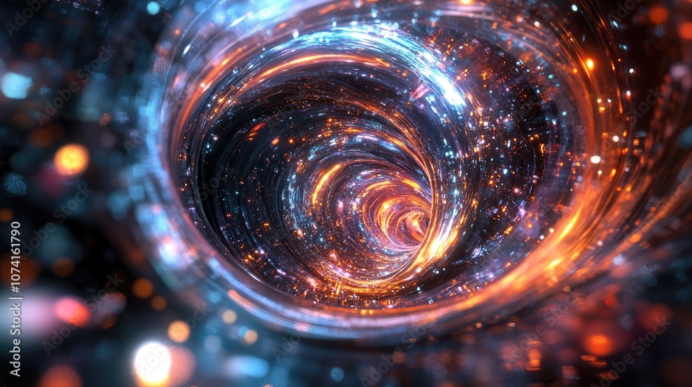 Poster abstract shiny background with fractal 3d rendering