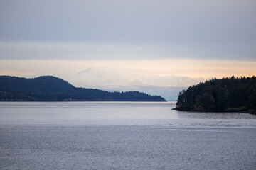 Tranquil Waterscape of the Gulf Islands in British Columbia